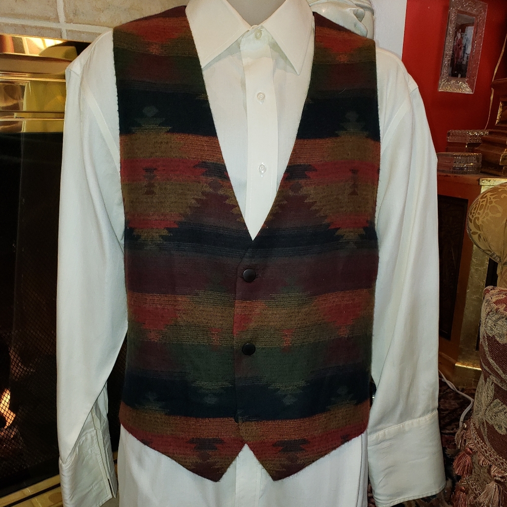 Men's custom made Tribal print vest sm/med